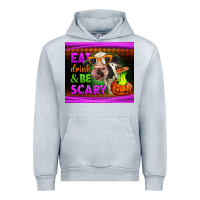 Heather Grey eat drink and be scary cow Urban Hoodie - LillyAllenDesigns