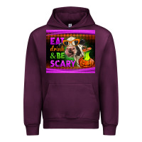 Mauve Wine eat drink and be scary cow Urban Hoodie - LillyAllenDesigns