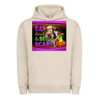 Pigment French Oak eat drink and be scary cow Urban Hoodie - LillyAllenDesigns