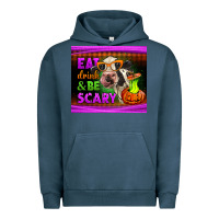 Pigment Midnight Navy eat drink and be scary cow Urban Hoodie - LillyAllenDesigns