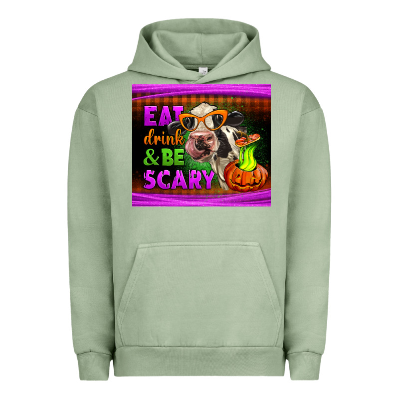 Eat Drink And Be Scary Cow Urban Hoodie by LillyAllenDesigns | Teevron