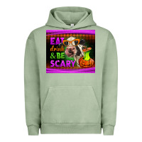 Pigment Oil Green eat drink and be scary cow Urban Hoodie - LillyAllenDesigns