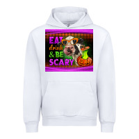 White eat drink and be scary cow Urban Hoodie - LillyAllenDesigns