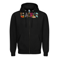 Black teacher Zipper Hoodie - OliviaCreatesArt