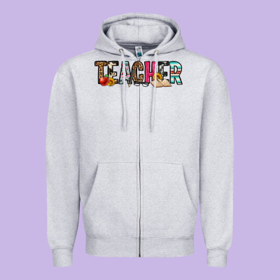 Teacher Zipper Hoodie Designed By Oliviacreatesart