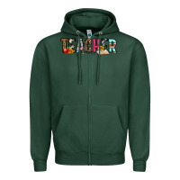 Sports Green teacher Zipper Hoodie - OliviaCreatesArt