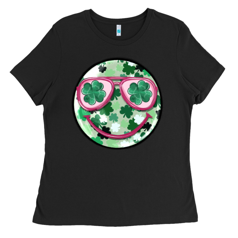 St Patrick's Smiley Ladies Tee by MaliasSmallBusiness | Teevron