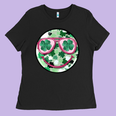 St Patrick's Smiley Ladies Tee Designed By Maliassmallbusiness
