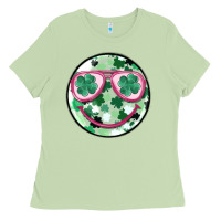 Matcha st patrick's smiley Ladies Tee - MaliasSmallBusiness