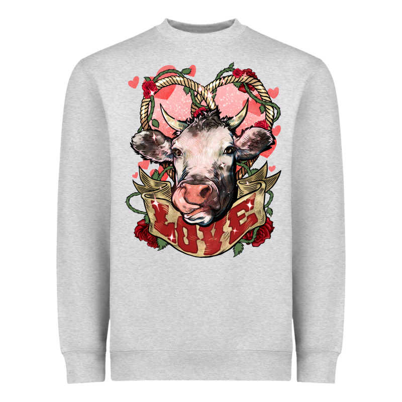 Cow Valentine's Day Love Heavyweight Sweatshirt by HowdyJamesFarm | Teevron