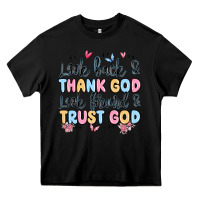 Black look back and thank god look forward and trust god Heavy Core Tee - MaliasSmallBusiness