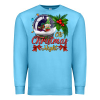 Ocean Blue oh christmas night snow globe Premium Sweatshirt - BundleAndBundleShop