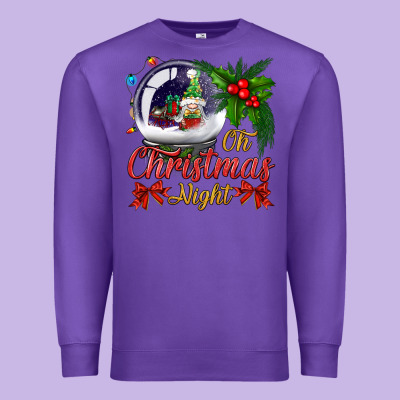 Oh Christmas Night Snow Globe Premium Sweatshirt Designed By Bundleandbundleshop