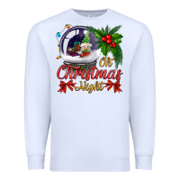 White oh christmas night snow globe Premium Sweatshirt - BundleAndBundleShop