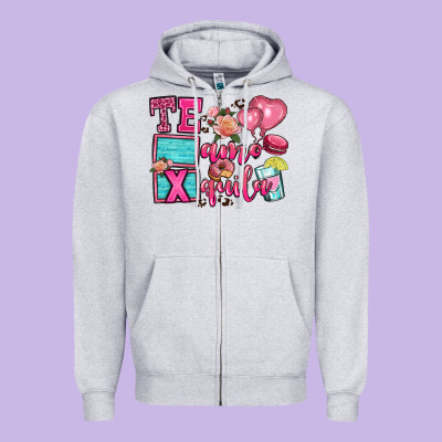 Te Amo Te Quila Zipper Hoodie Designed By Oliviacreatesart