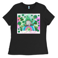 Black st patrick's gnome Ladies Tee - MaliasSmallBusiness