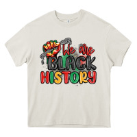Cream we are black history Heavy Core Tee - MaliasSmallBusiness