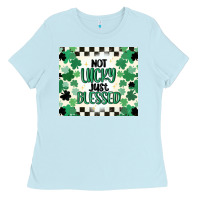 Baby Blue not lucky just blessed Ladies Tee - MaliasSmallBusiness