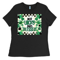 Black not lucky just blessed Ladies Tee - MaliasSmallBusiness