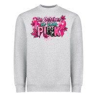 Heather Grey In October we wear pink Cancer Awareness Heavyweight Sweatshirt - HowdyJamesFarm
