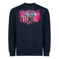 Navy In October we wear pink Cancer Awareness Heavyweight Sweatshirt - HowdyJamesFarm
