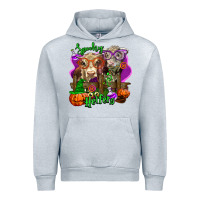 Heather Grey spooky halloween cows Urban Hoodie - LillyAllenDesigns
