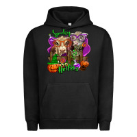 Pigment Black spooky halloween cows Urban Hoodie - LillyAllenDesigns