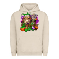 Pigment French Oak spooky halloween cows Urban Hoodie - LillyAllenDesigns