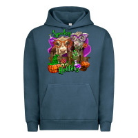 Pigment Midnight Navy spooky halloween cows Urban Hoodie - LillyAllenDesigns