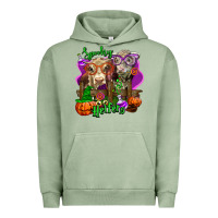 Pigment Oil Green spooky halloween cows Urban Hoodie - LillyAllenDesigns