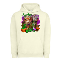 Pigment Pistachio spooky halloween cows Urban Hoodie - LillyAllenDesigns