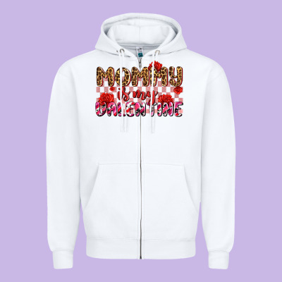 Mommy Is My Valentine Olıvıa Zipper Hoodie Designed By Oliviacreatesart