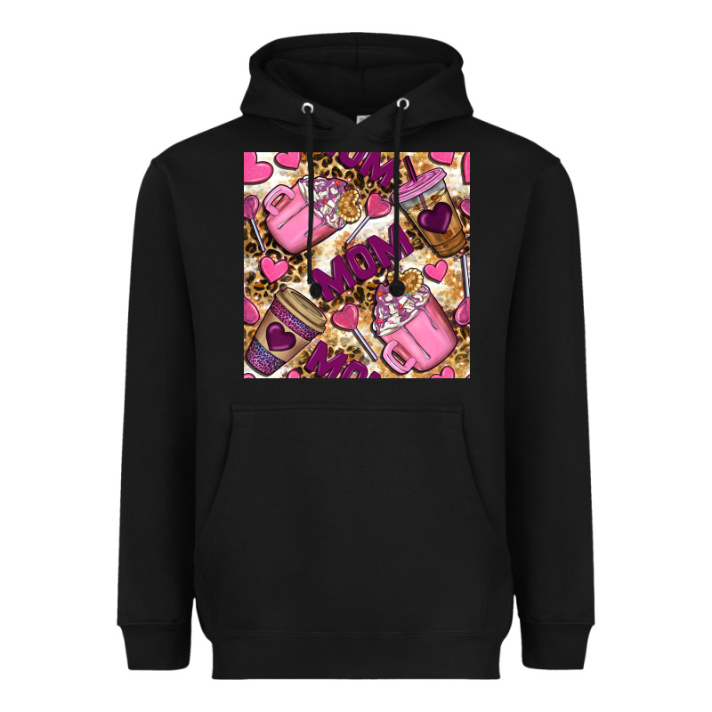 Mom Coffee Cups With Leopard Digital Paper Heavyweight Hoodie by BundleAndBundleShop | Teevron