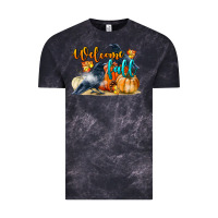 Cloud Black Welcome Fall With Crow Vintage Tee - LillyAllenDesigns