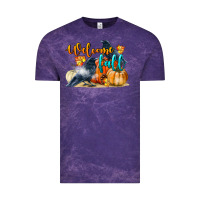 Cloud Purple Welcome Fall With Crow Vintage Tee - LillyAllenDesigns