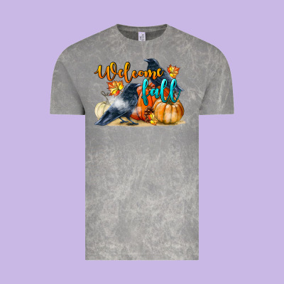 Welcome Fall With Crow Vintage Tee Designed By Lillyallendesigns