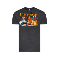 Vintage Black Welcome Fall With Crow Vintage Tee - LillyAllenDesigns