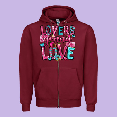 Lovers Gonna Love Zipper Hoodie Designed By Oliviacreatesart
