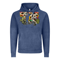 Vintage Denim texas state cowhide serape cactus Vintage Hoodie - RanaPortraitStore