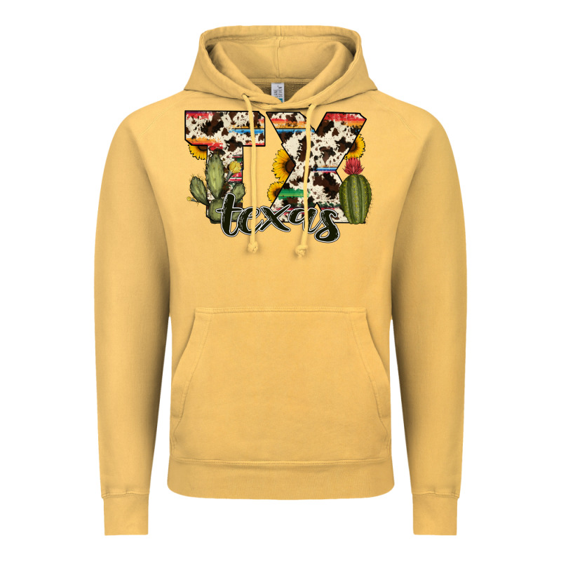 Texas State Cowhide Serape Cactus Vintage Hoodie by RanaPortraitStore | Teevron