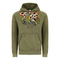 Vintage Olive texas state cowhide serape cactus Vintage Hoodie - RanaPortraitStore
