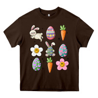 Chocolate Brown easter doodles Heavy Core Tee - MaliasSmallBusiness