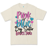 Bone pink or blue big sister loves you Premium Tee - MaliasSmallBusiness