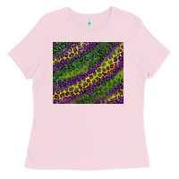 Bubblegum Pink mardi gras leopard background Ladies Tee - RanaPortraitStore