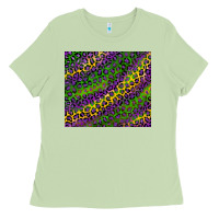 Matcha mardi gras leopard background Ladies Tee - RanaPortraitStore