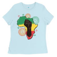 Baby Blue africa map Ladies Tee - MaliasSmallBusiness