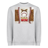 Heather Grey baseball mom with leopard tumbler tbs Heavyweight Sweatshirt - TumblerDesignByShophia