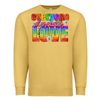 Antique Gold Everyone Deserves Love Pride Lgbtq Premium Sweatshirt - BundleAndBundleShop