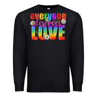 Black Everyone Deserves Love Pride Lgbtq Premium Sweatshirt - BundleAndBundleShop