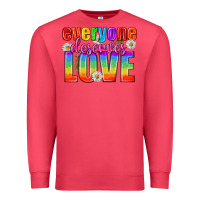 Cardinal Everyone Deserves Love Pride Lgbtq Premium Sweatshirt - BundleAndBundleShop